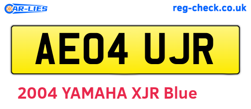 AE04UJR are the vehicle registration plates.