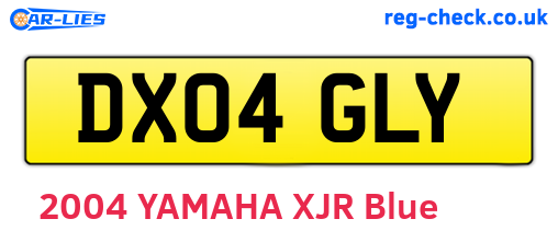 DX04GLY are the vehicle registration plates.