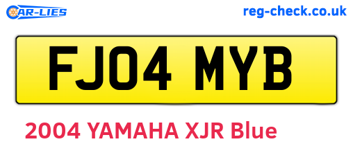 FJ04MYB are the vehicle registration plates.