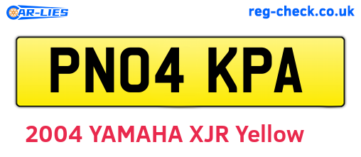 PN04KPA are the vehicle registration plates.