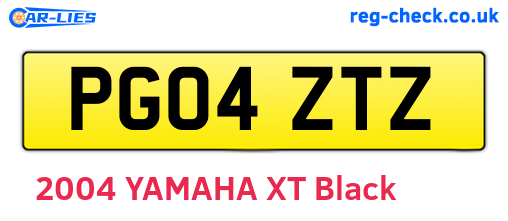 PG04ZTZ are the vehicle registration plates.