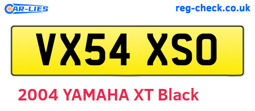 VX54XSO are the vehicle registration plates.