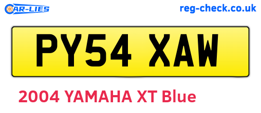 PY54XAW are the vehicle registration plates.