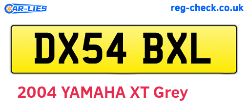 DX54BXL are the vehicle registration plates.