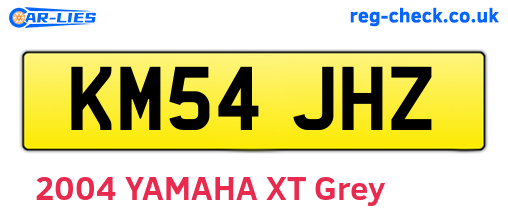 KM54JHZ are the vehicle registration plates.