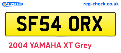 SF54ORX are the vehicle registration plates.