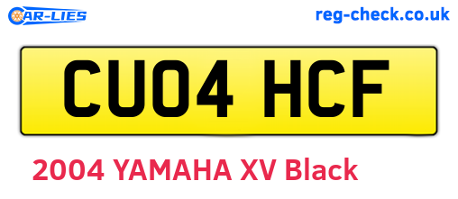 CU04HCF are the vehicle registration plates.