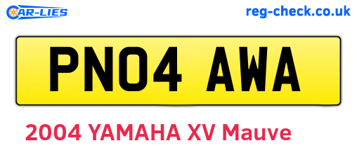 PN04AWA are the vehicle registration plates.