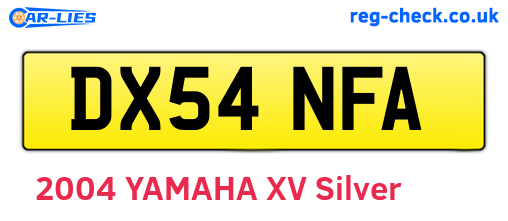 DX54NFA are the vehicle registration plates.