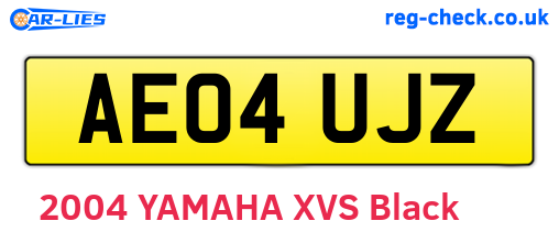 AE04UJZ are the vehicle registration plates.