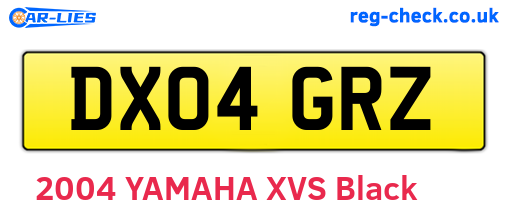 DX04GRZ are the vehicle registration plates.