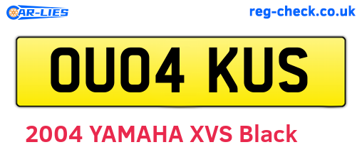OU04KUS are the vehicle registration plates.