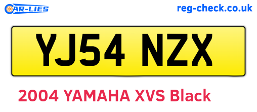 YJ54NZX are the vehicle registration plates.