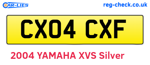 CX04CXF are the vehicle registration plates.