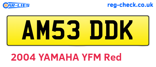 AM53DDK are the vehicle registration plates.