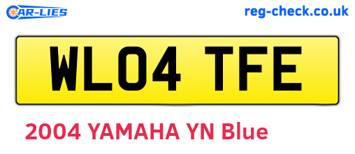 WL04TFE are the vehicle registration plates.