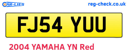 FJ54YUU are the vehicle registration plates.