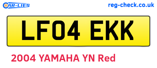 LF04EKK are the vehicle registration plates.