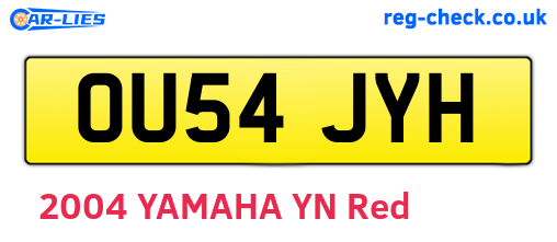 OU54JYH are the vehicle registration plates.
