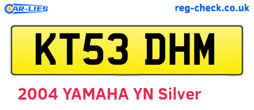 KT53DHM are the vehicle registration plates.