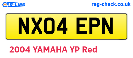 NX04EPN are the vehicle registration plates.