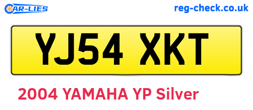 YJ54XKT are the vehicle registration plates.