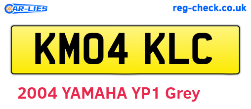 KM04KLC are the vehicle registration plates.