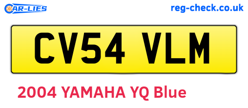 CV54VLM are the vehicle registration plates.