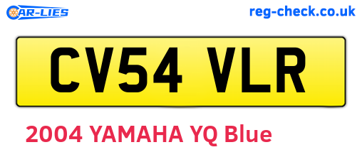 CV54VLR are the vehicle registration plates.