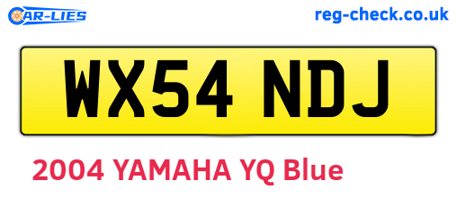 WX54NDJ are the vehicle registration plates.