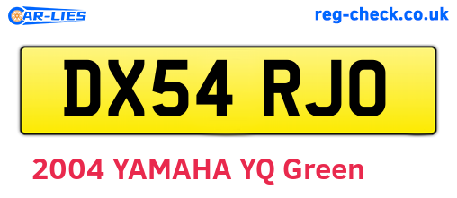 DX54RJO are the vehicle registration plates.
