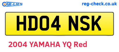 HD04NSK are the vehicle registration plates.