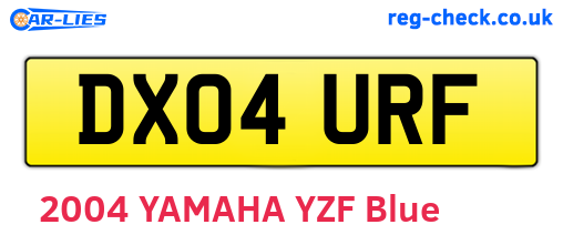 DX04URF are the vehicle registration plates.
