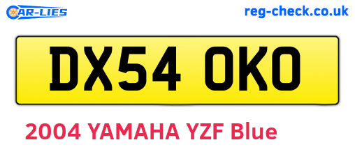 DX54OKO are the vehicle registration plates.