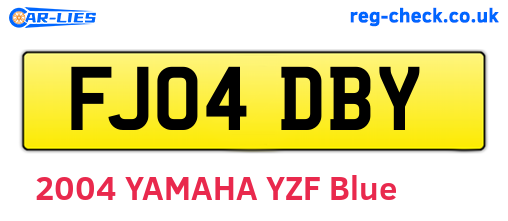 FJ04DBY are the vehicle registration plates.