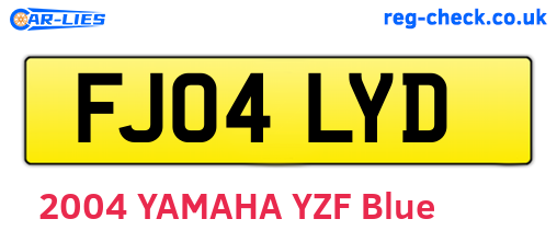 FJ04LYD are the vehicle registration plates.