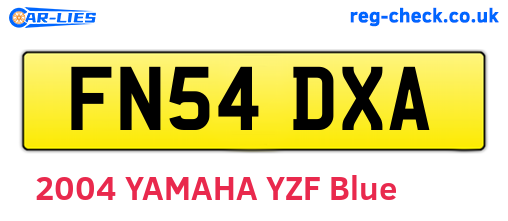 FN54DXA are the vehicle registration plates.