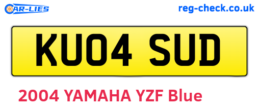 KU04SUD are the vehicle registration plates.