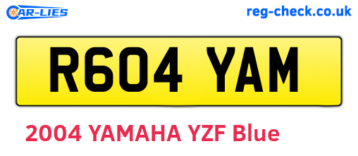 R604YAM are the vehicle registration plates.
