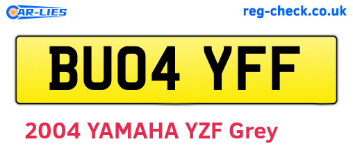 BU04YFF are the vehicle registration plates.