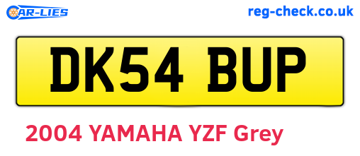 DK54BUP are the vehicle registration plates.