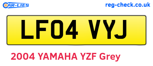 LF04VYJ are the vehicle registration plates.