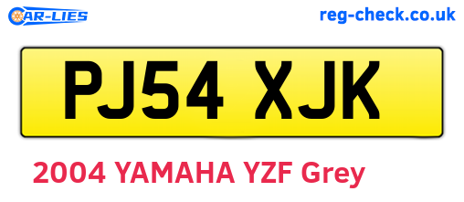 PJ54XJK are the vehicle registration plates.