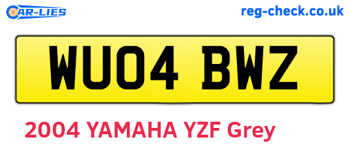 WU04BWZ are the vehicle registration plates.