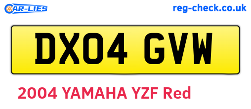 DX04GVW are the vehicle registration plates.