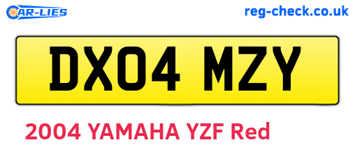 DX04MZY are the vehicle registration plates.