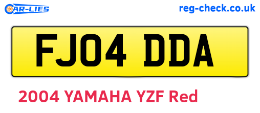 FJ04DDA are the vehicle registration plates.