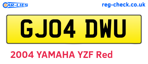 GJ04DWU are the vehicle registration plates.