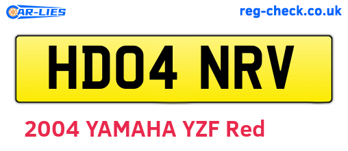 HD04NRV are the vehicle registration plates.