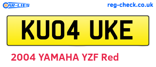 KU04UKE are the vehicle registration plates.